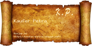 Kaufer Petra névjegykártya