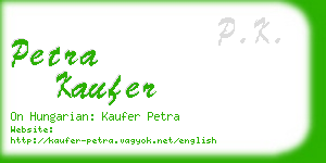 petra kaufer business card